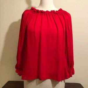 Flatiron Workshop. Red blouse.